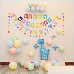 Party Decoration Kids Birthday Boy Girl Blue Pink Baby Show Mint Candy Balloon Pastel Color Drop Delivery 2021 Home Garden Bdesports Dh7Qt