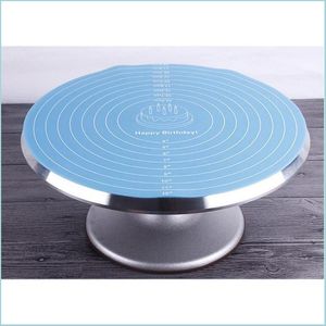 Mats Pads Mtifunctional Round Baking Placemat 12 Inch Sile Flower Table Mat Cake Noodle Tovaglia Forniture Drop Delive Packing2010 Dh2Vb