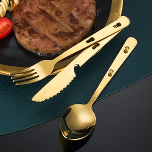 Camping Spoon Fork Knife Cutlery Set Stainless Steel Multifunction Lock Catch Outdoor Sport Flatware Tableware Hands Tool
