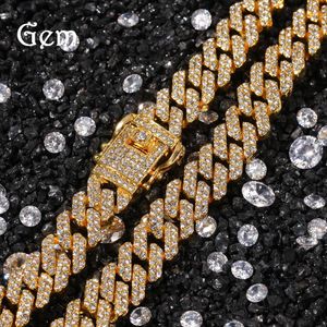 18 K Altın Küba Bağlantısı toptan satış-Moda Trend Miami Küba Bağlantı Zinciri Bilezik Hip Hop K Altın Gümüş Kolye Erkekler Rap Jewelry315G