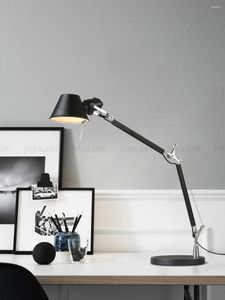 Bordslampor italiensk inl￤rning Business Desk Lamp Office Eye Protection Justering Folding Rocker Arm Study Rum Lights