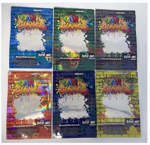 Sacchetti per imballaggio Dank Gummies Bags 500MG Zip Lock Edibles Confezione per la vendita al dettaglio Worms Bears Candy Gummy Bag SmellProof Mylar sg