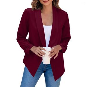 Women's Suits Formal Blazer Women Long Sleeve Slim Fit Elegant Lapel Solid Color Blazers Autumn Office Lady Suit Jacket Outerwear Mujer