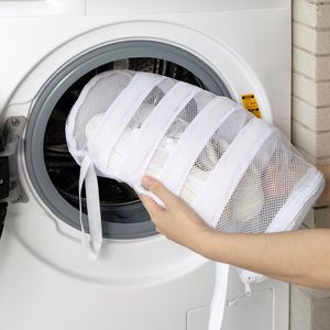 Tvättpåsar Skor Sneaker Mesh Washing Bag Hållbar dragkedja Sko Rengöringstvättmaskin Torkare Netskydd för stickad strumpa