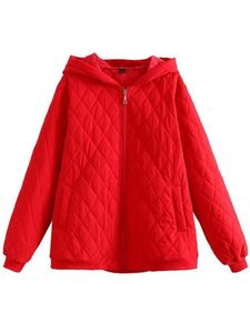 Frauen Plus Größe Oberbekleidung Mäntel Kleidung Quilten Mantel Winter Mode Warm Halten Jacke Einfache Argyle Outwear 220922