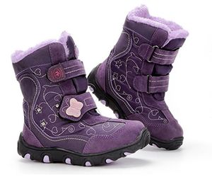 Boots Children S Winter Snow for Baby Girl Shoes Kid S Boys Fashion Plus Velvet Warm Waterproof Non Slip Boot TPR Purple 220921