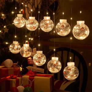 ديكورات عيد الميلاد Navidad LED Strain String Light Ball Santa Claus Year 2023 Decortions for Home Xmas Tree Decoration 220921