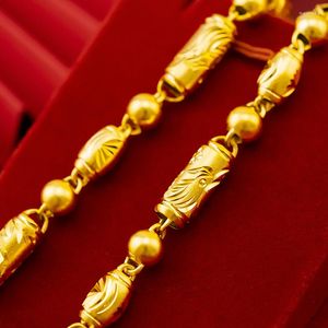 Chains Real 18K Gold Necklace Fine Jewelry Pure 999 Pendant Chain Genuine Solid For Women Wedding Luxury