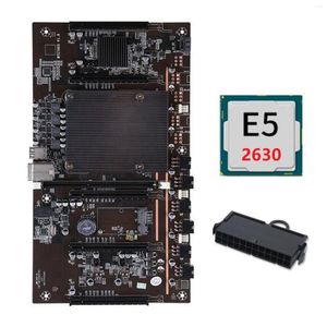 マザーボードX79 H61 BTCマイナーマザーボードサポート3060 3070 3080 GPU with E5 2630 CPU 24PINSパワーコネクタマイニング用