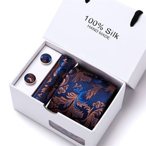 Gifto da bilheteria de presente Men Wedding Classic Wedding listrado 7.5cm Silk Floral Trey Litkerchief Set 220922