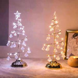 クリスマスの装飾導入ライトアクリルクリスタルビーズツリークリスマス装飾品ノエル装飾家2022 Navidad T220919