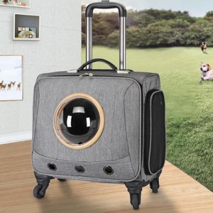 Cat Carriers 18 Inch Universal Wheel Suitcase Portable Pet Cage And Dog General Stroller For Animals Trolley Box