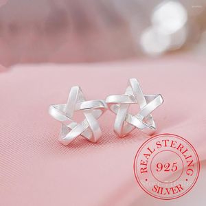 Серьги для гвоздики мода 925 стерлинговые серебряные украшения звезды для женщин свадьба Женщина Бринкос Букл д'Орейль.