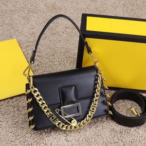 Evening Bags Handbag Shoulder Bag Cross Body Bags Women Tote Purse Cowhide Material Leather Chain Short Hand Strap Side Pins Decorate Interior Zipper Pocket