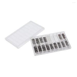 Watch Repair Kits Eyeglasses Nose Pads Screws Plastic Cap Cross Tip 900pcs For Glasses 18 Grids Different And Caps