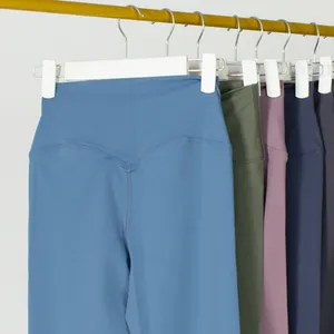 Lycra Fabric твердый цвет женщин йога наряды брюки с высокой талией спортивные спортзал леггинсы Elastic Fitnes