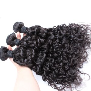 Brasilianische Haarbündel, unverarbeitete menschliche Haarverlängerungen, natürliche schwarze Farbe, 1 Stück, 8A Wasserwellen-Haarwebart, Schuss