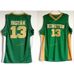 Sj Kinston High School Brandon 13 Ingram Jersey Uomo Verde per gli appassionati di sport Maglie da basket Ingram Traspirante Uniforme Prezzo più basso all'ingrosso