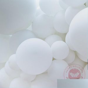 Party Decoration 5/36Inch Nt White Round Balloons Wedding Aron Baloes Arch Backdrop Pography Decorations Festival Latex Ball Yydhhome Dh9Vf