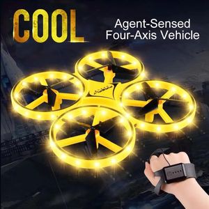 Simulatori UFO RC Mini Quadcopter Induzione Drone Smart Watch Remote Sensing Gesture Aeromobile Controllo Mano Drone Hold Kids Kids