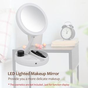 Espelhos compactos portátil LED LED Makeup Mirror Vanity Make Up Pocket Cosmetic Hand 10x Gluses de lupa