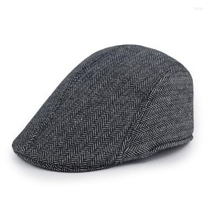 Berets Schneeflocke Plaid Peaked Cap Herren Winter Street All-Match Forward Hut Clip Farbe Frühling und Herbst Baskenmütze Retro Damen Flut