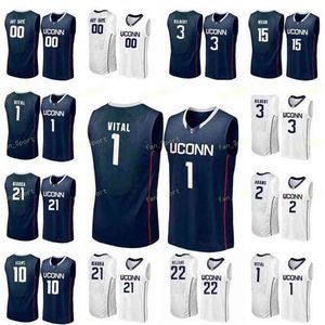 SJ NCAA College UConn Huskies Jersey de basquete 22 Kwintin Williams 22 Terry Larrier 23 Akok 23 Maya Moore Custom costume