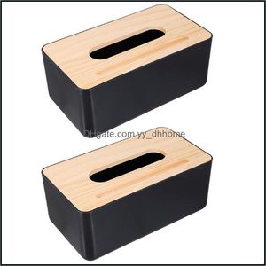 Caixas de tecidos guardanapos 2pcs caixa doméstica caixa de moda simples moda de madeira guardanapinha de plástico entrega 2021 kit de jardim em casa yydhhome dhqae