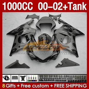 Tanque de fadas de inje￧￣o para Suzuki GSXR 1000 CC 1000CC K2 00-2002 Corpo 155NO.164 GSX-R1000 GSXR-1000 GSXR1000 00 01 02 GSX R1000 2001 2002 2002 Fansando oem