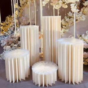 Decoração de festa naxilai 40 cm Tabela de diâmetro Mariage e quarto Round Cylinder Pedestal Plintos Pilares para férias de bricolage