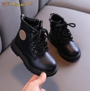 Boots Kids Boys Shoes Autumn Winter Leather الأطفال