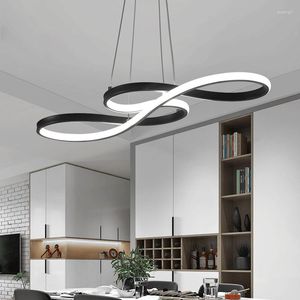 Pendant Lamps 110v 220v Musical Note Lights Modern Aluminum Bar Type Lamp Dining Room Suspension Luminaire Led Hanging Fixture