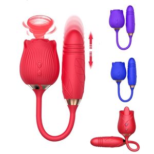 22ss Sex Toy Massager New Waterproof Adult Silicone Rose Shaped Toys Clitoral Sucking Vibrating