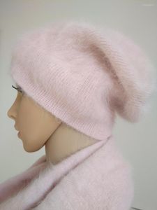 Berets Female Winter Warm Hat Women Lovely Plush Mink Cashmere Scarves With Ladies Fashion Hats Z471