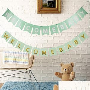 Decorazione per feste baby shower benvenuto banner sesso di genere decorazioni abbronzanti di carta abbronzatura decorazione per il compleanno della ragazza 202 mxhome dh2uw