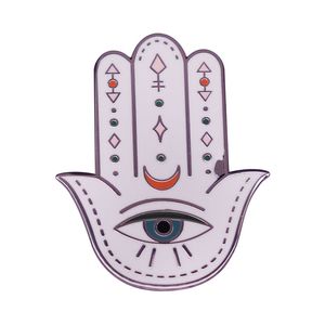 Eye Hamsa Pin Hand Symbols Spiritual Spiriti Yoga Spettatura Lucky Spirit Amulet a forma di palma bene Distintivo di fortuna
