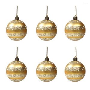 Party Decoration Christmas Ornaments Balls Home Office School Craft 6PC 6cm Painted Ssorted Color Year 2022 Gift Plastic DIY