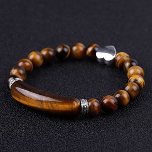 Kalp Charm Strand 8mm Yeşil Aventurine Agate Gül Kuvars Kaplan Göz Bilezik Doğal Taş Köprüsü Boncuk Bilezikleri Kadın Moda Takı