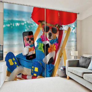 Curtain Modern Lovely Dogs Printing Curtains For Kitchen Living Room Bedroom Beach Theme Window Home Decor