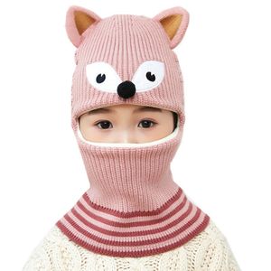 Scarves Wraps Hats Scarves Gloves Sets Fashion Baby Girls Cap Set Velvet Mask Head Cover Winter Warm Neck Collar Kids Beanies Plush Children Scarf