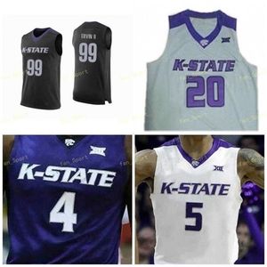 SJ NCAA Koleji Kansas State Wildcats Basketbol Forması 32 Dean Wade 0 Mike McGuirl 1 Shaun Neal-Williams 2 Diarra 3 Kamau Stokes Özel