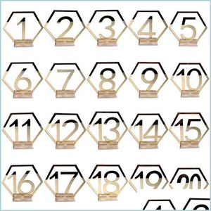 Party Decoration 1-20 Numbers Wedding Table Number Acrylic Mirror Placeholders Stands Cards Plate Decors For Birthday Drop Del Mxhome Dhzaf