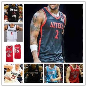 WSKT Custom San Diego State Aztecs Sdsu College Basketball Jersey Leonard Matt Bradley Trey Pulliam Lamont Butler Nathan Mensah Keshad Johnson