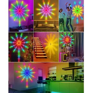 Novelty Lighting 11 LED Firework Strip Lights Color RGB Smart Music Sync APP Remote Control