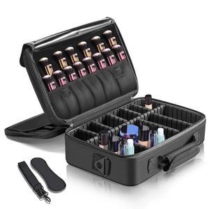 Makeup Train Case Lager Waterproof Travel Makeup Bag Cosmetic Organizer Kit Artist Storage Case Brush Holder With Justabl275D