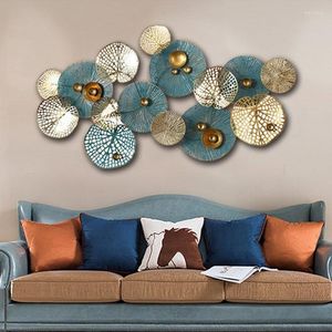 Decorative Figurines Fashion 3D Iron Wall Decoration Hanging Retro-nordic Art For Living Room TV Background Metal Ornaments