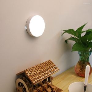 Night Lights USB Rechargeable Mini LED Light 6LED Motion Sensor Lamp Bedside For Home Bedroom Stairs Cabinet Wardrobe