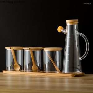 Lagerung Flaschen Gewürz Glas Gläser Und Deckel Haushalts Behälter Salz Nordic Kombination Küche Gewürz Sauce Flasche Hause