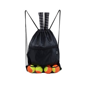 Tennispåsar Portable DrawString Sports ryggsäck unisex stor kapacitet Gymsäck lättvikt utomhus strand tennis ryggsäck med blixtlås 220922