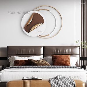 Dekorative Figuren europäischer Esszimmer Wanddekoration Licht Luxus Metall Hanging Wind Glockenspiele lebende Sofa Hintergrund